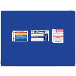 Boyd Visuals Pinboard Aluminium Frame 1200x900mm Blue Fabric