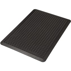O-Zone Anti-Fatigue Mat Domed Rubber Black 905x605x16mm