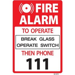 Fire Alarm Safety Sign 230x300mm
