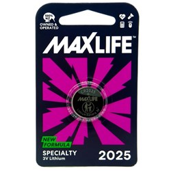 Maxlife CR2025 Lithium Speciality Cell Battery