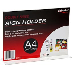 Deflecto Upright Sign Holder A4 Landscape With Base 47701