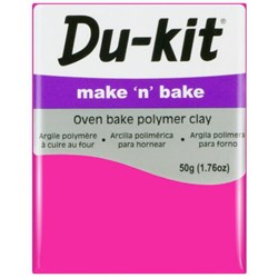Du-kit Make n Bake Oven Bake Modelling Clay 50g Fluoro Pink