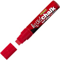 Texta Liquid Chalk Wet Wipe Window Marker 15mm Chisel Tip Red