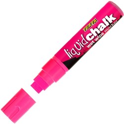 Texta Liquid Chalk Wet Wipe Window Marker 15mm Chisel Tip Pink