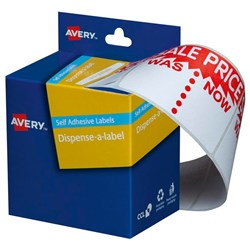Avery Sale Was/Now Dispenser Label DMR4463SW 65x44mm, Pack of 400