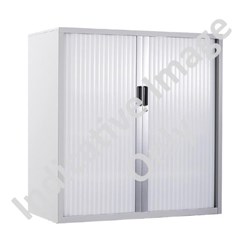 Strata 2 3 Tier Tambour Cabinet White 1200mm