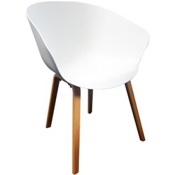 Bucket Visitor Chair White/Beech