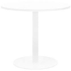 Meeting Table Round 900mm White Disc Base Snowdrift