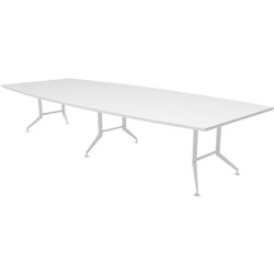 Fiord Boardroom Table 3600mm Rectangular Snowdrift/White