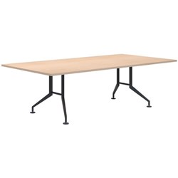 Fiord Boardroom Table 2400mm Rectangular Refined Oak/Black