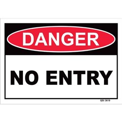 Danger No Entry Safety Sign 340x240mm