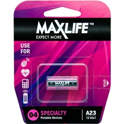 Maxlife A23 Alkaline Speciality Battery