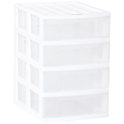 Taurus Storage Drawer A4 4 Drawer White