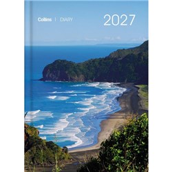 Collins A51 Diary A5 1 Day Per Page 2027 Coastal New Zealand Scenes Assorted Designs