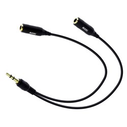 Moki 3.5mm Headphone Splitter Cable 100mm Black