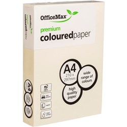OfficeMax A4 80gsm Cosy Cream Premium Coloured Copy Paper, Pack of 500