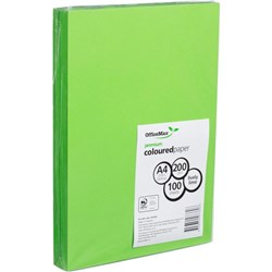 OfficeMax A4 200gsm Lively Lime Premium Colour Card, Pack of 100