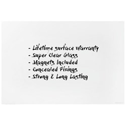 Boyd Visuals Glass Writing Board Magnetic White 1200 x 1800mm