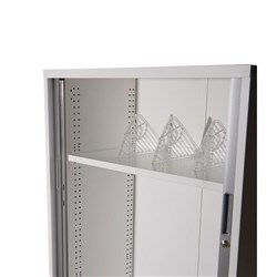 Strata 2 Shelf With Dividers For 900mm Tambour White
