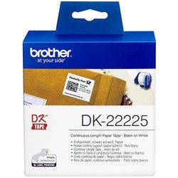 Brother Continuous Paper Label Roll DK-22225 38mm x 30.48m Black on White
