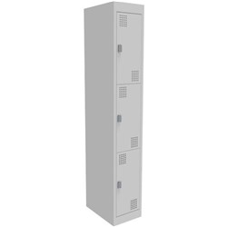 Proceed 3 Tier Locker 375mm Latch Lock Stone Grey