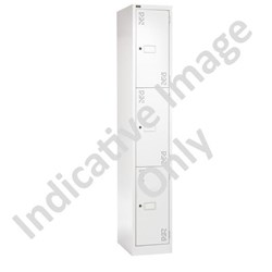 Precision Classic 3 Tier Locker 300mm Latch Lock Silver Grey