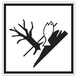 Environmentally Hazardous Label Black/White 100x100mm, Roll of 500