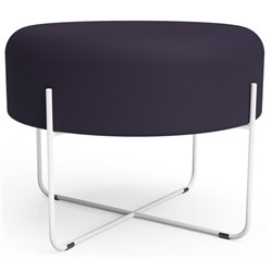 Plump Ottoman Small 450x450mm Augustus Fabric/Eggplant/White