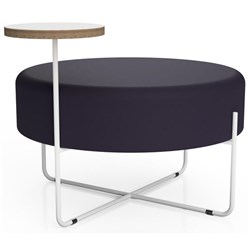 Plump Ottoman With Table Large 800x450mm Augustus Fabric/Eggplant/Futura Ply/White