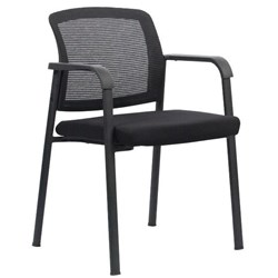Ozone Visitor Chair 4 Leg Polyprop Seat Black Mesh