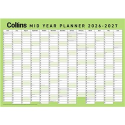 Collins Large Mid Year Wall Planner 1 June 2026 to 30 June 2027