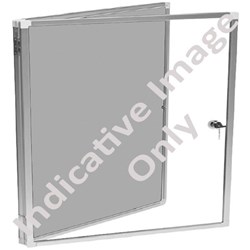 Boyd Visuals Pinboard Noticeboard with Display Case 1200x1200mm Grey