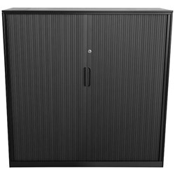 Proceed 4 Tier Tambour With PVC Doors Black 1200mm