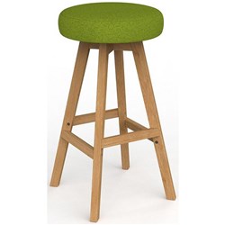 Luna Button Bar Stool 785mm Motion Felt Fabric/Avocado/Oak