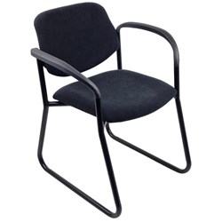 Nomad Visitor Chair Sled Base With Arms Ashcroft Fabric/Onyx/Black