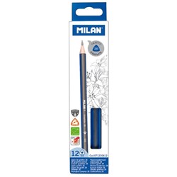 Milan Triangular Graphite 2B Pencils, Pack of 12