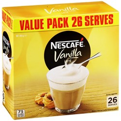 NESCAFÉ Cafe Menu Instant Coffee Sachet Vanilla Latté 481g, Pack of 26