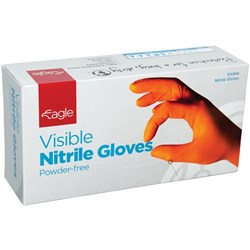 Eagle Visible Nitrile Glove 240mm Medium Orange, Pack of 100