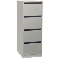 Precision Filing Cabinet 4 Drawer Vertical Silver Grey