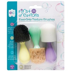 EC First Creation Easi-Grip Texture Brushes, Set of 3