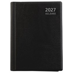 OfficeMax A51 1/2 Hour Appointment Executive Wiro Diary A5 1 Day Per Page 2027 Black