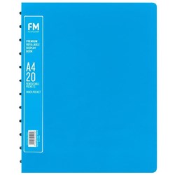 FM A4 Premium Refillable Display Book 20 Pockets Ice Blue