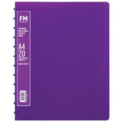 FM A4 Premium Refillable Display Book 20 Pockets Passion Purple