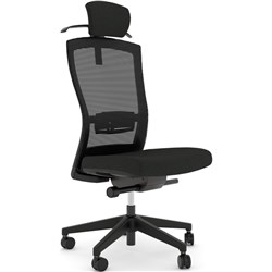 Klever Executive Chair 3D Mesh High Back With Lumbar & Headrest Black/Nylon Base