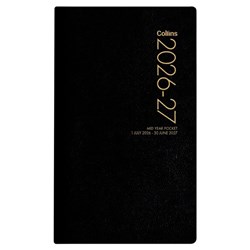 Collins Pocket Mid Year Diary Week To View 1 July 2026 to 30 June 2027 Black