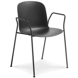 Adapt Visitor Chair 4 Leg Base With Arms Black/Black