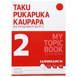 Warwick My Topic Book 2 Taku Pukapuka Kaupapa Unruled/9mm Ruled 100gsm 230x317mm 64 Pages