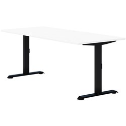 Fiord Fixed Height Desk 1500mm Snowdrift/Black