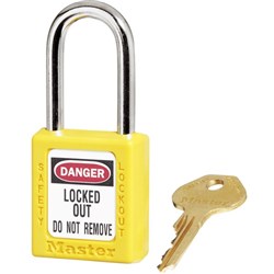 Master Lock Zenex Steel Safety Padlock 38mm Yellow