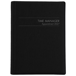 Collins MDA51A 1/4 Hour Time Manager Wiro Diary A5 1 Day Per Page 2027 Black